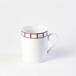 Mug basque rouge et bleu en porcelaine - 30 cl -